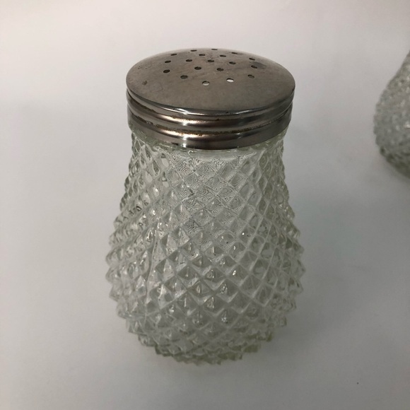 Diamond point Vintage cut glass sugar creamer 0929 cinnamon holder grace mcm - Picture 3 of 8